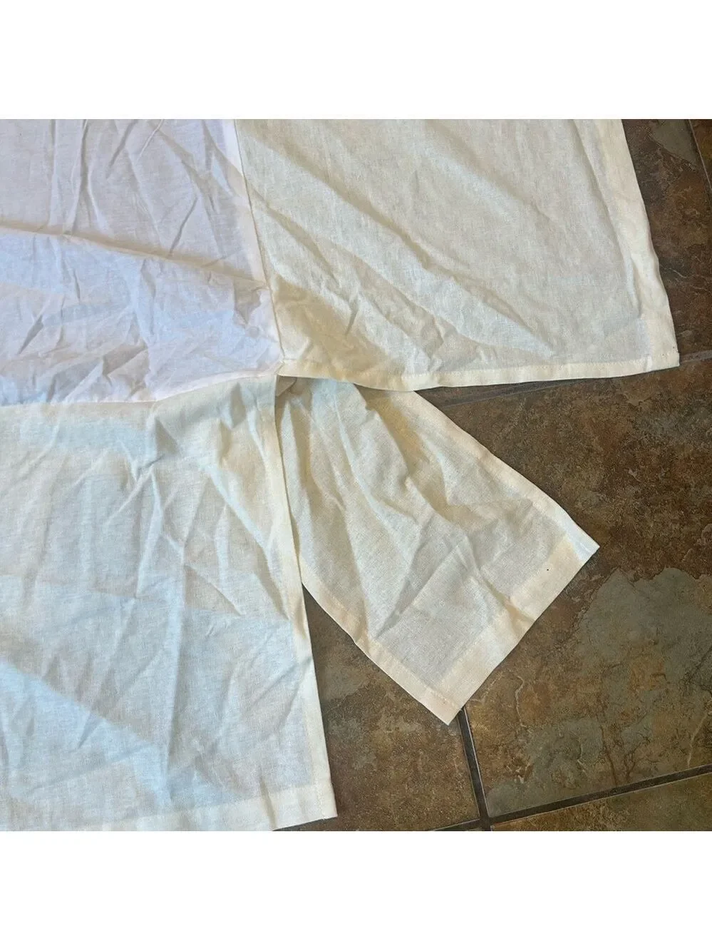 Pottery BarnBed Skirt Full Linen Cotton Blend 15” Drop Cream